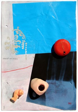 Milija Stojanovic; Sleeper In The Sun, 2011, Original Mixed Media, 21 x 30 cm. Artwork description: 241 Sleeper in the sun, 21x30cm,collage, acrylic on cardboard...