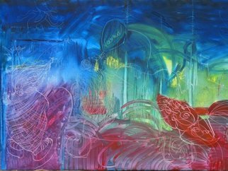 Milica Markovic Rajcevic; Dreams Before The Storm, 2012, Original Painting Oil, 180 x 150 cm. Artwork description: 241 When you need to sleep, and be tranquil, and nature will throat and dance in the jazz rhythm...