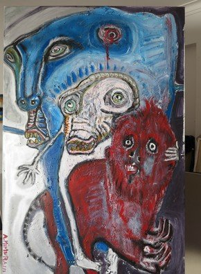 Amimra Mimura; Artist Riding Death, 2014, Original Painting Other, 110 x 150 cm. Artwork description: 241       The main idea it's a game between an artista and death that an artista should ride because life is what matter         ...