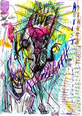 Amimra Mimura; Artist Riding Life, 2014, Original Painting Other, 21 x 29 cm. Artwork description: 241   The main idea is a game between artista and life     ...