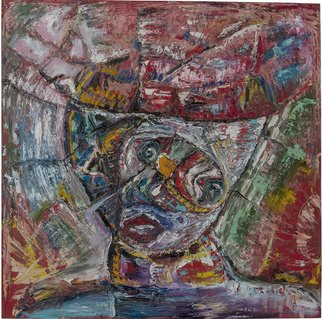 Misha Ermilov; Yuna, 2015, Original Painting Oil, 27 x 27 inches. Artwork description: 241 youth, energy, warm, bright palette, love, lips...