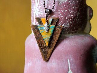 Mitchell Pluto; Tribal Space Arrow Head, 2022, Original Enameling, 2 x 3 inches. Artwork description: 241 Spatial point as a tool of inner journey  ...
