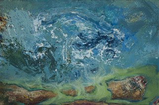 Mladen Stankovic; Tsunami, 2015, Original Painting Oil, 100 x 150 cm. Artwork description: 241          oil in canvas, sea, beach, islands, exspressioniz, informel , blue        ...