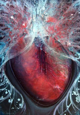 Mladen Stankovic; Artery, 2014, Original Painting Oil, 110 x 80 cm. Artwork description: 241  oil in canvas, artery, viens, informel, red, blad ...