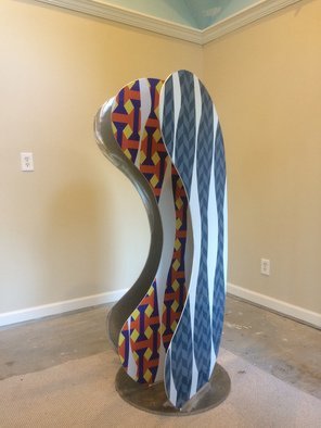 Mary Angers; Butterfly, 2019, Original Sculpture Aluminum, 30 x 60 inches. Artwork description: 241 Butterfly is about the birth of a butterfly from the abstract forms of catepillars that are on its wings.  The piece is about birth. ...