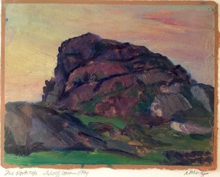 Michelle Mendez; The Fortress, 1994, Original Painting Oil, 11 x 7.5 inches. Artwork description: 241    Isle of Iona, mounted on achival matt board, oil on  primed Rives BFK paper   ...