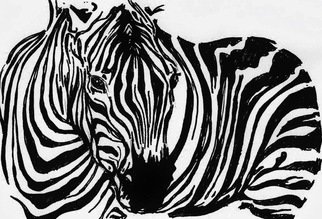 Maria Changalidi; Zebra, 2013, Original Drawing Pen, 11 x 8 inches. Artwork description: 241 Originally an electric blue felt pen and napkin doodle, now a beautiful print, with additional sizes available upon request. ...