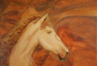 Lauren Mooney Bear; The Family, 2010, Original Painting Acrylic, 24 x 18 inches. Artwork description: 241  Horse, Animals, wild horses, Brown ...