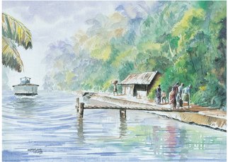 Mopasang Valath; Back To Home, 2007, Original Watercolor, 15 x 11 inches. Artwork description: 241  original water color painting ...