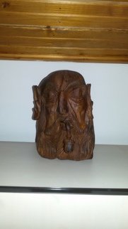 Morariu Raul; Head Wood Manual Sculptur..., 2015, Original Sculpture Wood, 22 x 25 cm. Artwork description: 241  It is manual carved from walnut wood.Treated with linseed oil.The wood is over 5 years old and the sculpture has 1 year and 3 months. ...