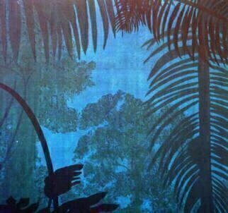 Guy Octaaf Moreaux, 'Daybreak In The Amazon', 2002, original Painting Acrylic, 100 x 100  inches. Artwork description: 2448 A mistic moment when the first light comes as we are turning around to face the sun again.AMANECER EN EL LA AMAZONA.Un momento mistico cuando dando la vuelta llegamos a enfrentar el sol por otro dia.  la jungla es una verdadera catedral....