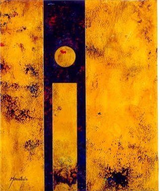 Moustafa  Al Hatter; EN BUSCA DE LA LUZ, 1998, Original Painting Acrylic, 82 x 112 cm. Artwork description: 241 COLLAGE OVER ACRYLIC BOARD...