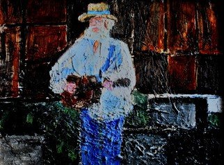 Jim Relyea; Guitar Player, 2016, Original Painting Oil, 24 x 18 inches. Artwork description: 241  guitar player ...