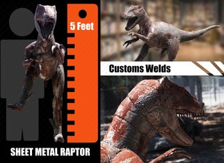 Charles Mcmurren; Sheet Metal Raptor, 2019, Original Sculpture Mixed, 4.6 x 6 feet. Artwork description: 241 This is a one of a kind Sheet Metal Raptor. You can see the thoughts and work flow of each weld as it was brought to life  ...
