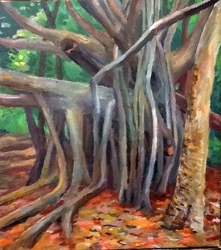 Philip Riley; Banyan Song, 2022, Original Painting Acrylic, 20 x 22 inches. Artwork description: 241 On- site painting of Banyan tree in Hawaii...