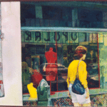 Michelle Scott; The Shopper, 1998, Original Watercolor, 24 x 20 inches. 