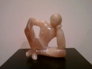 Marty Scheinberg; On All Other Nights, 2010, Original Sculpture Stone, 9.5 x 12 inches. Artwork description: 241  Reclining thoughtful figure ...