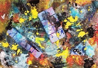 Muberra Bulbul; Rising Sun, 2018, Original Painting Other, 35 x 50 cm. Artwork description: 241 Mix technical on canvas, printing, acrylic...