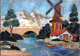 Muti Ay; Windmill, 2013, Original Mosaic, 80 x 56 cm. 