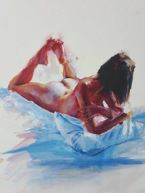 Muzaffer Bulut; Nu, 2019, Original Painting Oil, 15 x 25 cm. Artwork description: 241 oil, woman, drawing, attractive, shady, attractive, aesthetic, beautiful, special, young, girl, sexy, ...