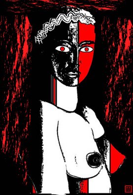 Moshe Abeles; Black And Red, 2010, Original Printmaking Other, 21 x 29 cm. Artwork description: 241   Printed on Fine Art Paper.  ...