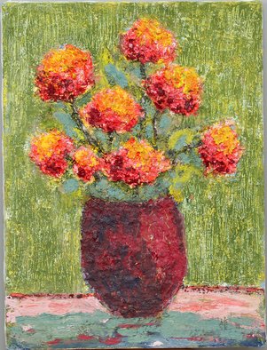 Nadia Gyulcheva; Flowers, 2019, Original Painting Oil, 30 x 40 cm. Artwork description: 241 Love...