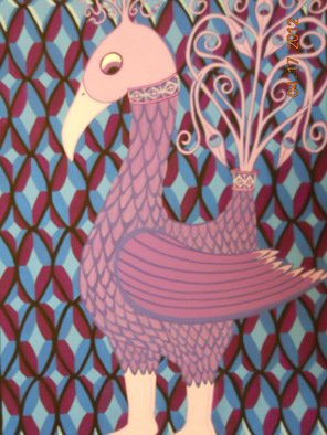 Teresa Sherwin; Frilly Bird, 2012, Original Drawing Gouache, 10 x 14 inches. Artwork description: 241  Gouache on Arches 140 lb paper. The image is cropped due to my camera.     ...