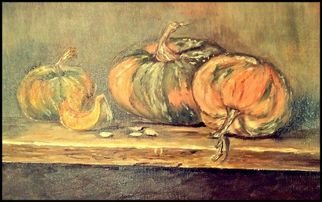 Irene Nilemo; Le Zucche, 2017, Original Painting Oil, 40.2 x 30.2 cm. Artwork description: 241 Still life ,   The pumpkins  ...