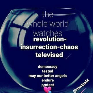 Nancy Bechtol; Televised Insurrection, 2021, Original Photography Other, 6 x 6 inches. Artwork description: 241 one of 300 images I made during election. pandemic. ressurection 220=221...