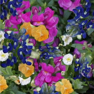 Nancy Wood; Morning Flower Dance, 2019, Original Digital Art, 30 x 24 inches. Artwork description: 241 Digital art and oil on stretched wrapped canvas...