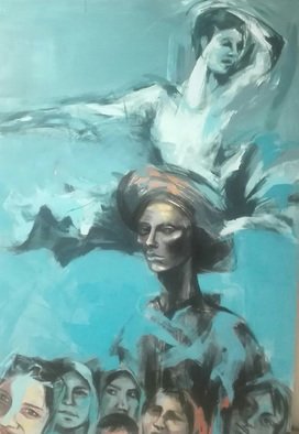 Narges Maleki; Untitled, 2017, Original Painting Acrylic, 100 x 150 cm. Artwork description: 241 woman...