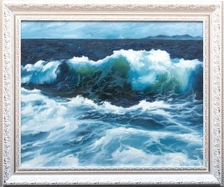 Natalia Marinych; Turbulent Ocean, 2017, Original Painting Oil, 50 x 40 cm. Artwork description: 241 Scientifically proven that oceans have been existing for 3 billion of years before our appearance on the planet Earth. Perhaps, this element had always been on the surface of Earth, from the very first moments of its appearance.Big reservoirs of water, such as oceans and seas, ...