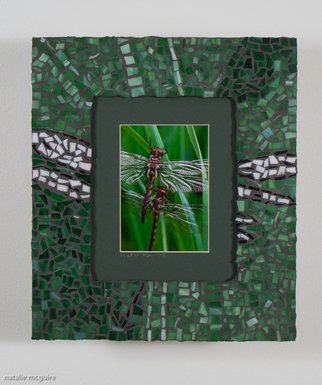 Natalie Mcguire; Dragon Flies, 2015, Original Mixed Media, 14 x 16 inches. Artwork description: 241 mosaic, photography, dragon flies, green, natalie mcguire, insects...