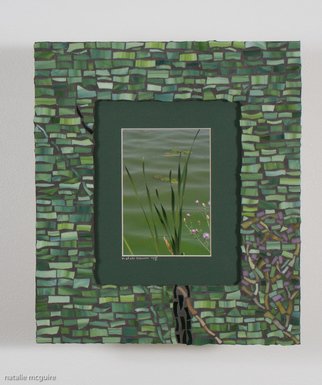 Natalie Mcguire; Green, 2015, Original Mixed Media, 14 x 16 inches. Artwork description: 241 green, water, cattails, lily pads, natalie mcguire, mosaic, photography...