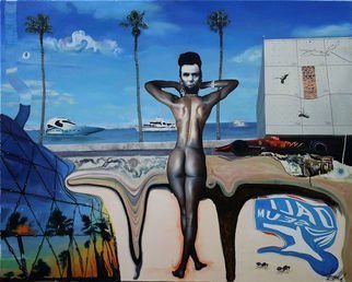 Richard Barone; Gala My Ass, 2017, Original Painting Oil, 60 x 48 inches. Artwork description: 241 Gala was, of course, Salvador DaliaEURtms wife and the subject of many of his paintings. Gala Contemplates the Mediterranean Sea which at Twenty Meters becomes the Portrait of Abraham Lincoln  1976  is not a portrait of Gala but of a waitress Dali met at a restaurant ...