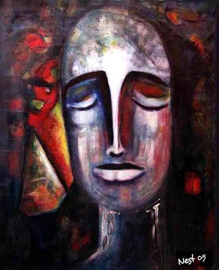 Nest Lopes; Meditation, 2005, Original Painting Acrylic, 75 x 93 cm. Artwork description: 241  Original acrylic painting, painted in Buenos Aires ( Argentina) on 2005meditation, acrylic, canvas, ...