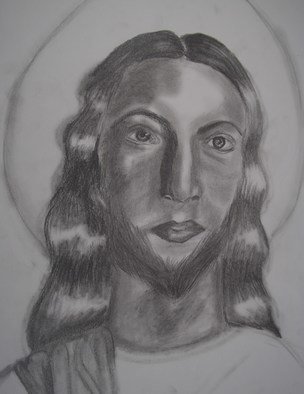 Nicole Pereira, 'Jesus Christ', 2012, original Drawing Pencil, 9 x 12  x 0.1 inches. Artwork description: 2307 Portrait, Jesus Christ, christ, christian ...