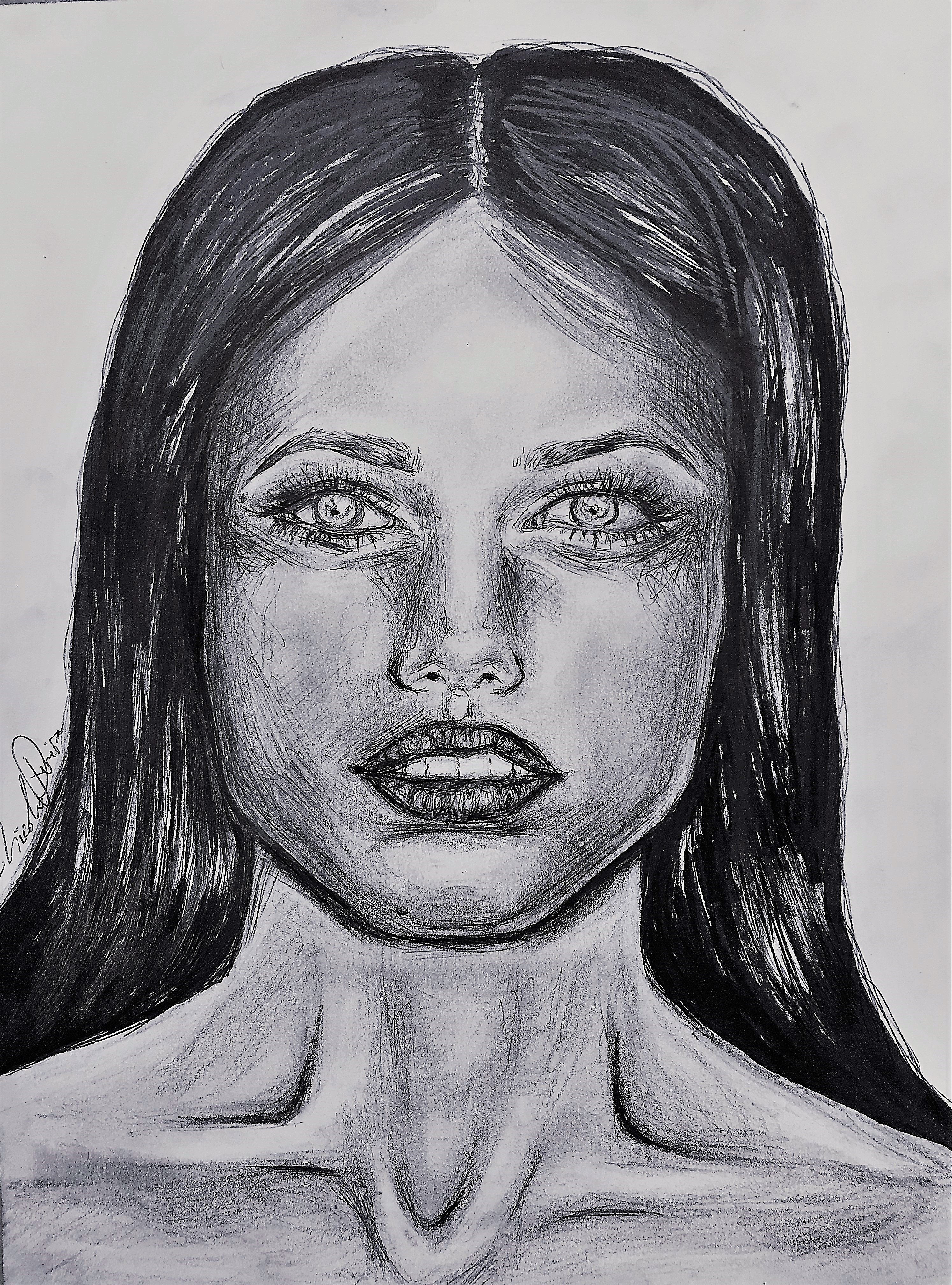 Nicole Pereira; Adriana Lima, 2017, Original Drawing Pencil, 9 x 12 inches. Artwork description: 241 Adriana Lima, Brazilian Model, Celebrity Portrait, Nicole Pereira...