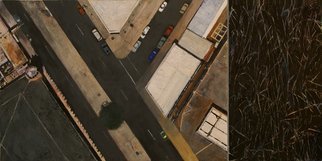 Alain Nicolet; Street 03 11, 2011, Original Painting Acrylic, 92 x 46 cm. Artwork description: 241   urban space perception ...