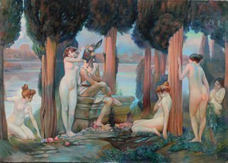 Sergey Lesnikov, 'La Folie De Titania', 2017, original Painting Oil, 105 x 75  x 2 inches. Artwork description: 1758 Paul Gervais. La Folie de Titania girl, nude, Shakespeare...