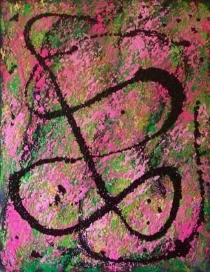 Nicole M. Mathieu; Black Rythms On Pink Nude, 2011, Original Painting Oil, 50 x 65 cm. Artwork description: 241 Oil on paper mounted on stretched canvas paris france                 ...