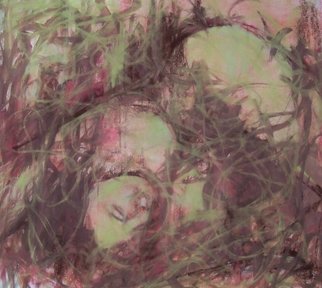 Nicole M. Mathieu; Model Lying , 2004, Original Pastel, 50 x 50 cm. Artwork description: 241 nude with soft pastel paris france                ...