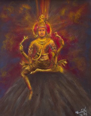 Senthil Kumar; Lord Shiva, 2015, Original Pastel, 12.5 x 16.5 inches. Artwork description: 241   painting; pastels; impressionism; paper  ...