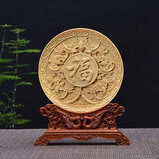 Nolan Yang; Blessing, 2019, Original Sculpture Wood, 22 x 16 cm. Artwork description: 241 In ancient times, blessings were summed up into five aspects, called the  five blessings , namely longevity, wealth, health, good virtue, and test of life. In modern terms, it means longevity, wealth, health, advocating virtue and getting a good end.In traditional Chinese folklore, the heart of the ...