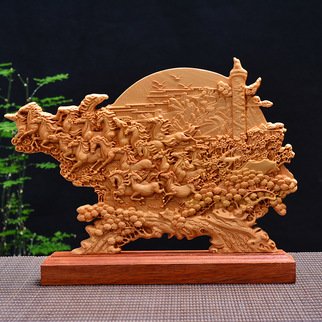 Nolan Yang; Running Horse, 2019, Original Sculpture Wood, 22 x 29 cm. Artwork description: 241 This woodcarving work is mainly from horses.These horses are galloping and unrestrained, different, free and unrestrained, joyful and inspiring, the scenery is inspiring, and full of realistic romanticism. ...
