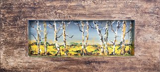 Nora Franko; Birch Trees, 2017, Original Painting Oil, 36 x 16 inches. Artwork description: 241 Original Oil Painting on Gallery Wrapped Canvas. Unique Shadow box insert. ...