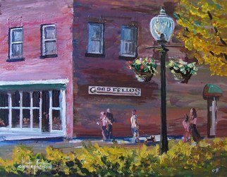 William Christopherson, 'Goodfellos Sackets Harbor...', 2009, original Painting Acrylic, 11 x 14  x 1 inches. Artwork description: 1911  Original acrylic painted Plein- Aire at Sackets Harbor, NY May 30, 2009.Titled: Goodfellos. A restaurant in the village named, and themed,  after the movie. Artwork deep brushed plein- aire acrylic, on 11 x 14 stretched canvas. Artwork shipped rigid, flat, securely packaged USPS Priority. 7- day ...