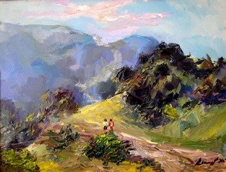 Renuka Pillai; Laguna Canyon Road, 2008, Original Painting Oil, 12 x 9 inches. Artwork description: 241     Study from Life    ...