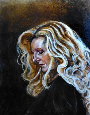 Renuka Pillai; Rhoda, 2014, Original Painting Oil, 16 x 20 inches. Artwork description: 241      figurative       portrait, profile blonde, beauty   ...