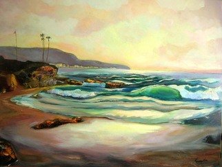 Renuka Pillai; Sunset, 2010, Original Painting Oil, 40 x 30 inches. Artwork description: 241  Seascape sunset,       ...